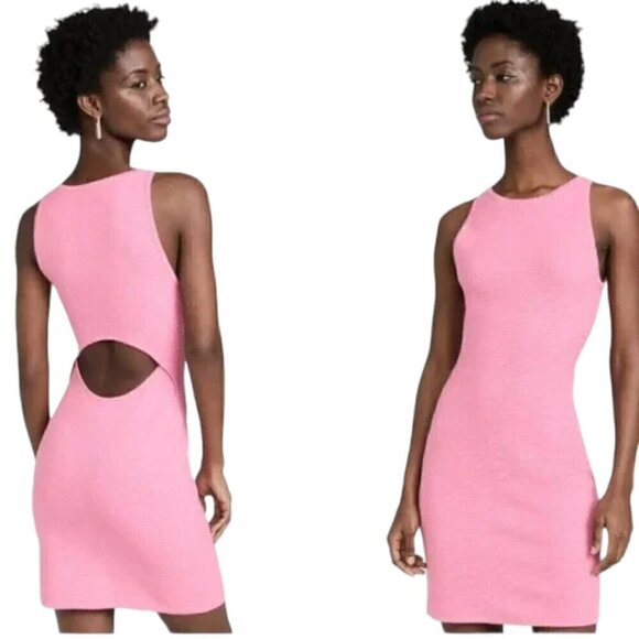 Victor Glemaud Pique Tank Dress Bubblegum Pink  Cut out Back Size L NWT - Picture 6 of 7